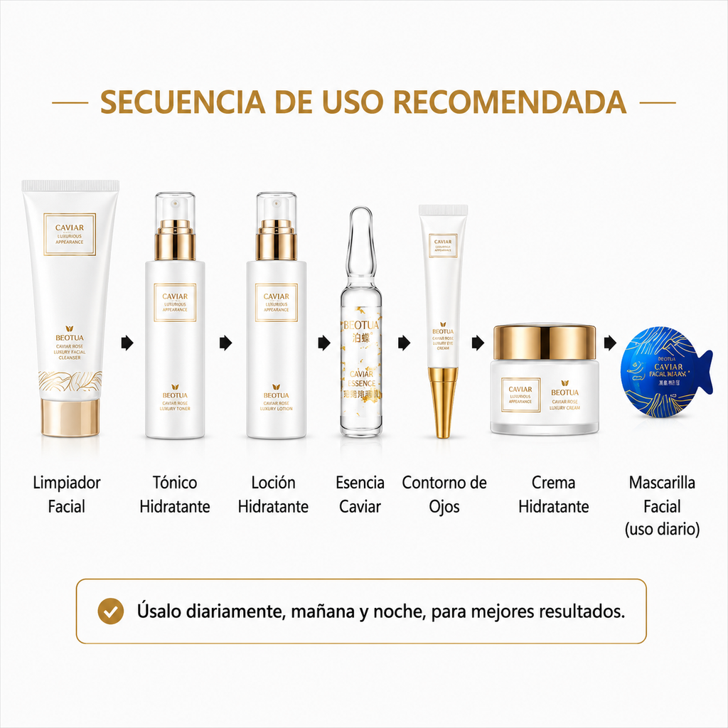 Set De 15 Piezas Para Skin Care Con Caviar